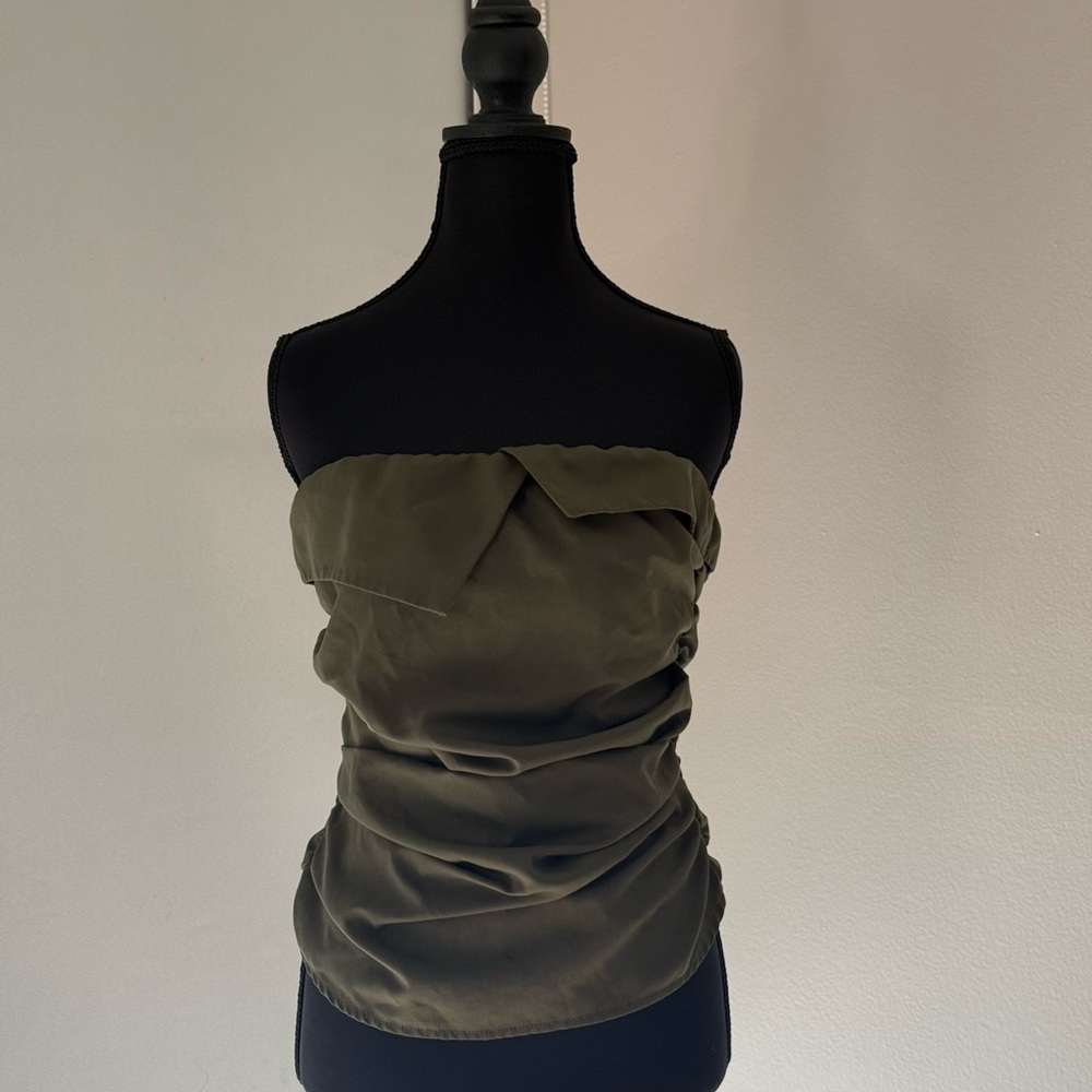 Olive Green Strapless Women's Top